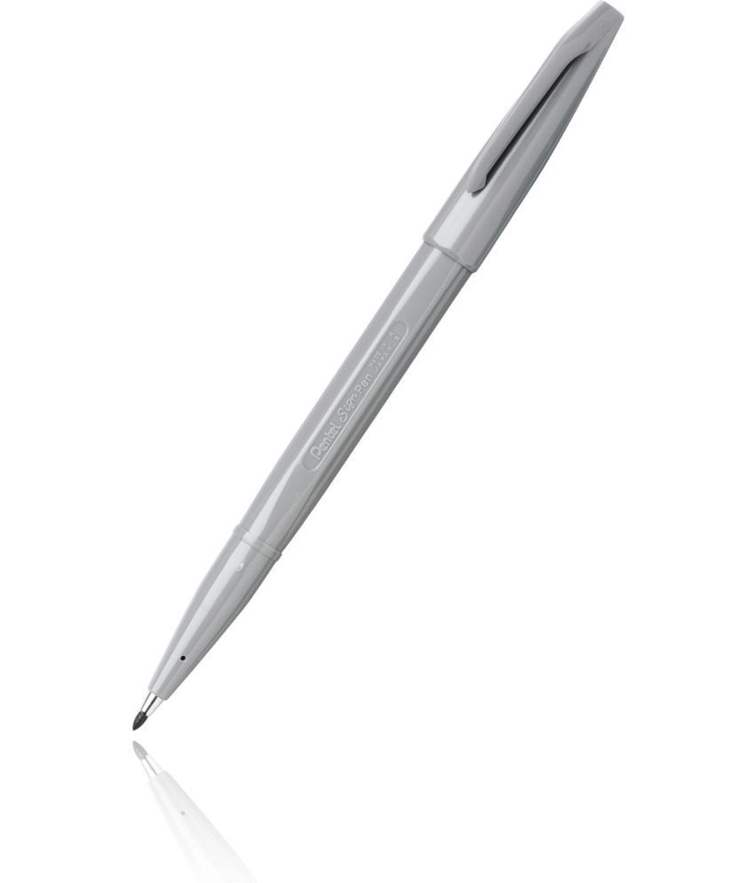     			Pentel Brush Sign Pen Fibre Tip Nib Sketch Pens (Set Of 6, Grey)