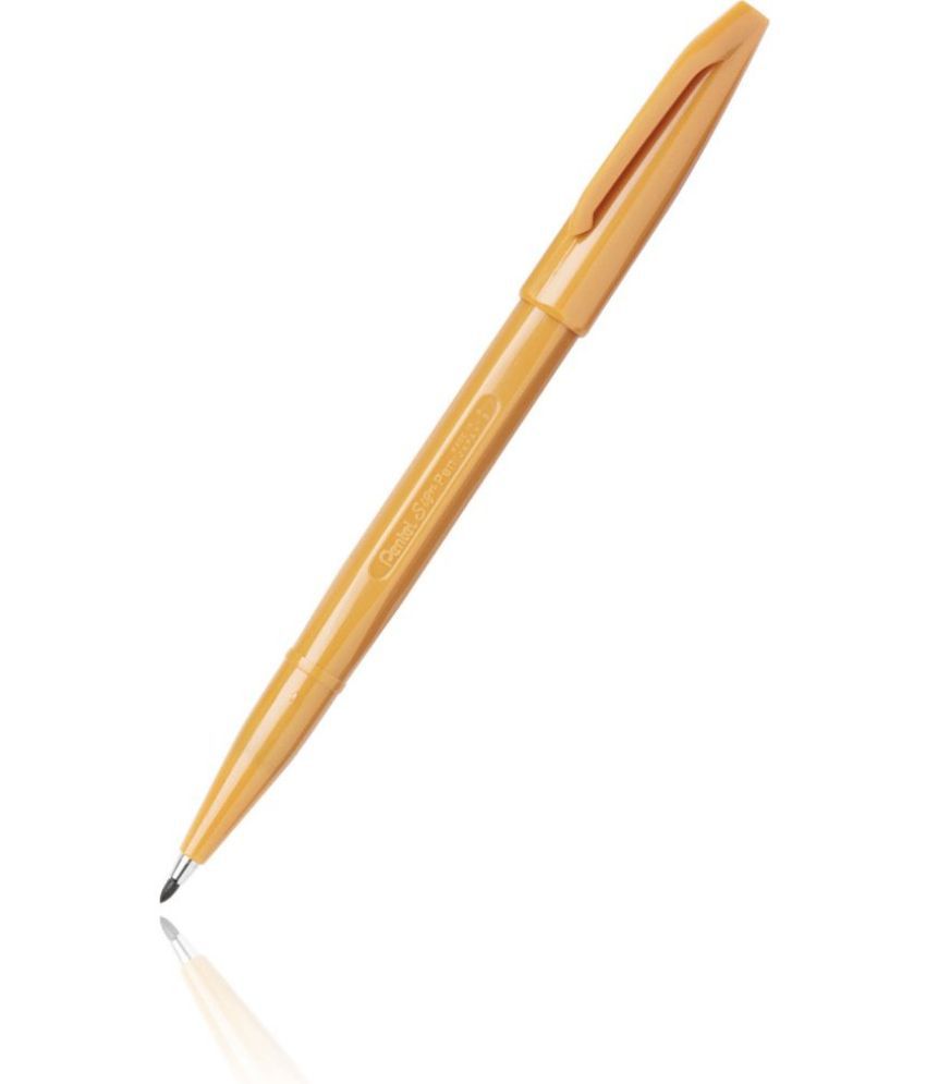     			Pentel Brush Sign Pen Fibre Tip Nib Sketch Pens (Set Of 6, Yellow Ochre)