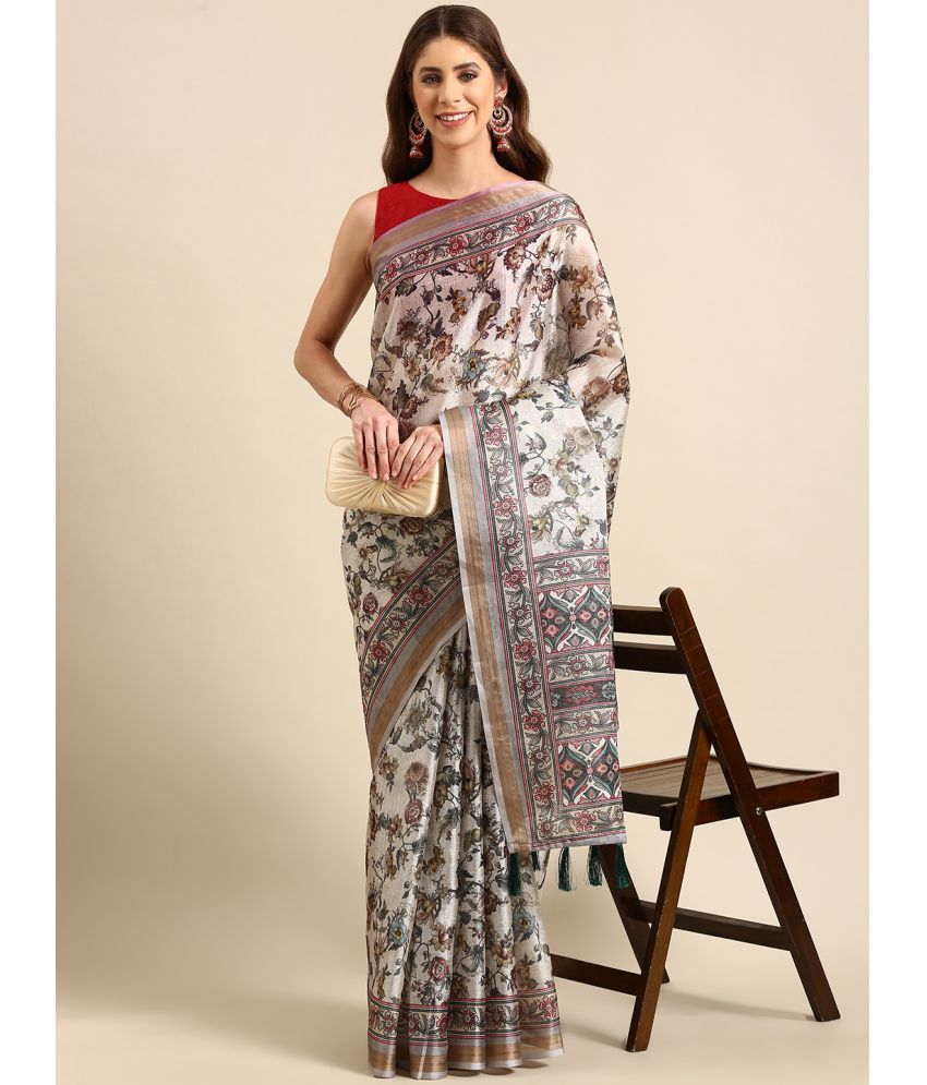     			SHANVIKA - Beige Art Silk Saree With Blouse Piece ( Pack of 1 )