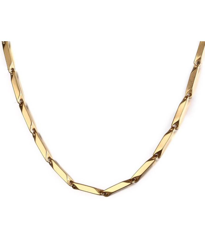     			Style Smith Gold Plated Stainless Steel Necklace Golden Rice Chain For Men Boys Women