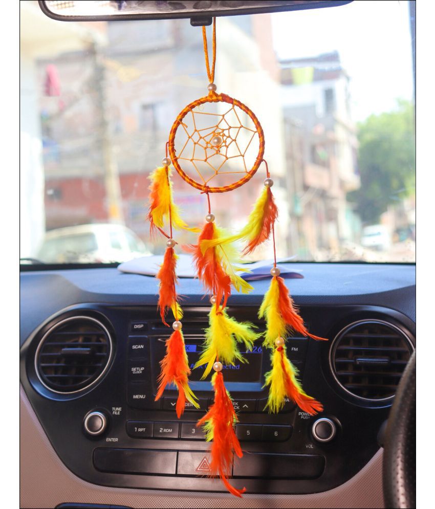     			Zimka - Multicolor Feather Dream Catcher - Pack of 1 ( 17 X 7 cms )