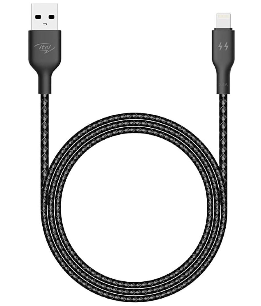     			itel - Black 2.4 A Lightning Cable 1 Meter