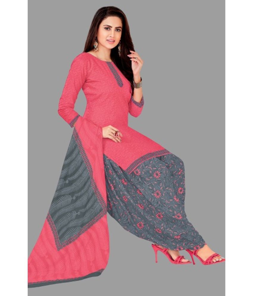    			shree jeenmata collection - Red A-line Cotton Women's Stitched Salwar Suit ( Pack of 1 )