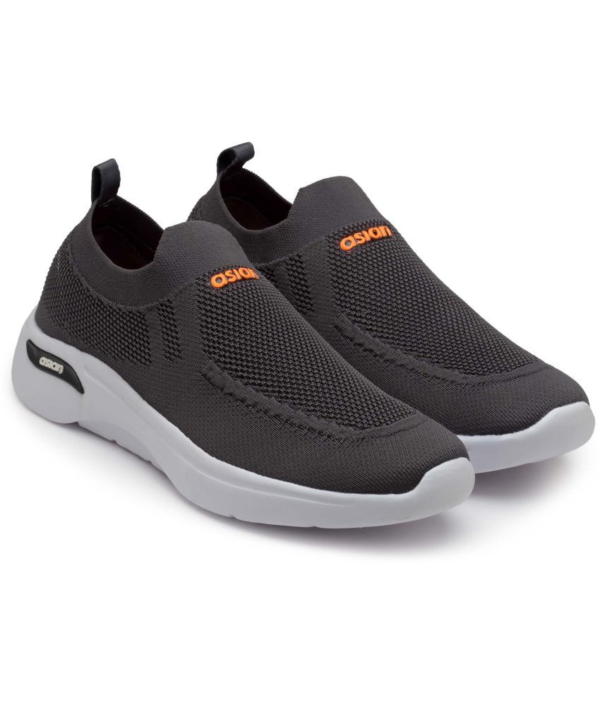 ASIAN - HATTRICK-35 Dark Grey Men's Sports Running Shoes
