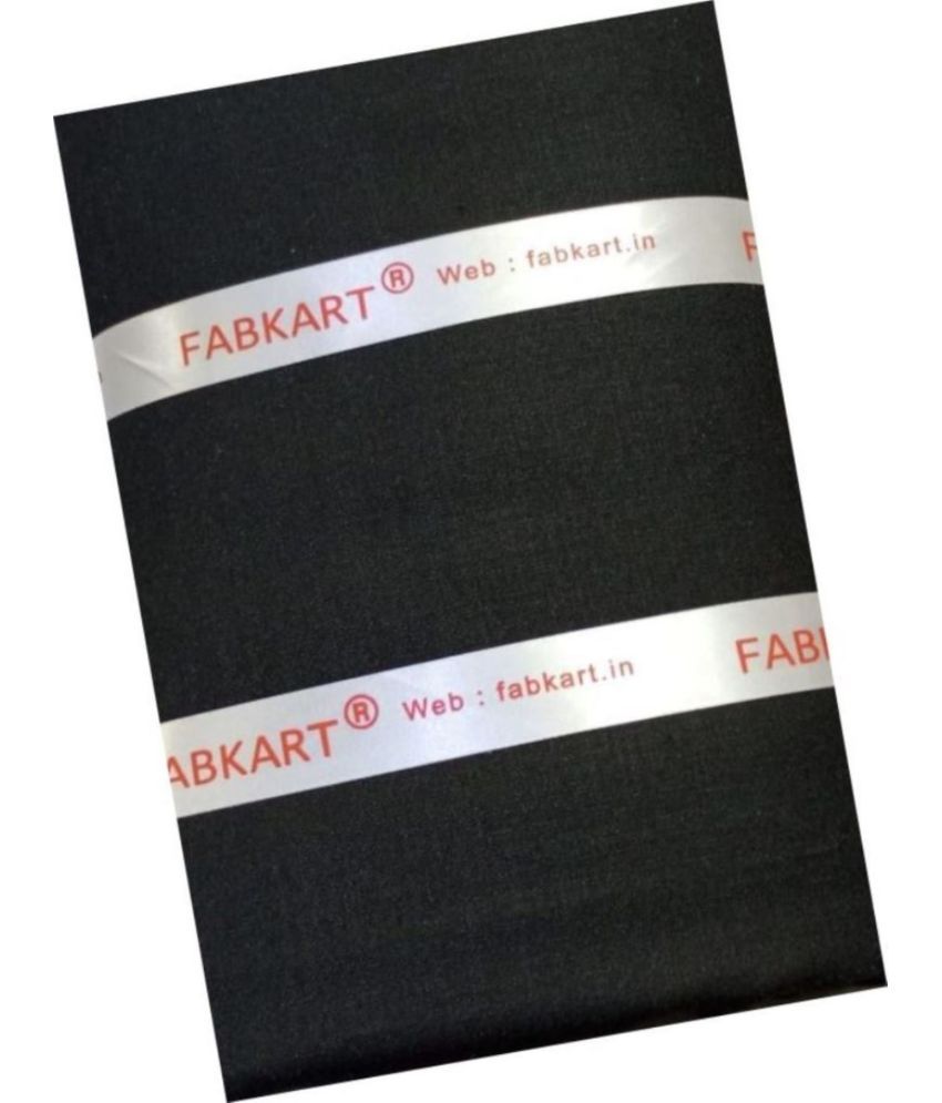     			Fabkart - Black Polyester Blend Men's Unstitched Pant Piece ( Pack of 1 )