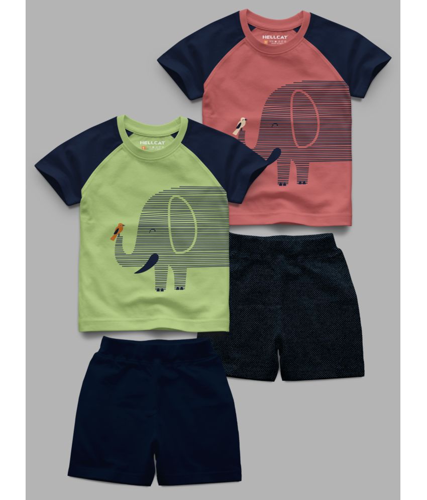     			HELLCAT - Green Cotton Blend Baby Girl T-Shirt & Shorts ( Pack of 2 )