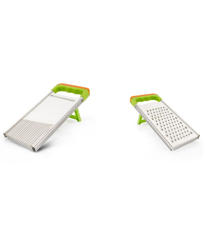     			HOMETALES - Stainless Steel Slicer,Vegetable Grater,Cheese Grater ( Pack of 2 ) - Green