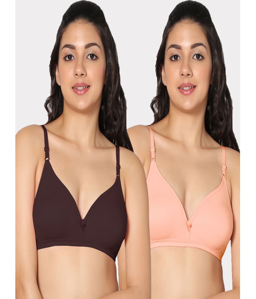     			IN CARE LINGERIE Pack of 2 Cotton Lightly Padded Women's Everyday Bra ( Multicolor )