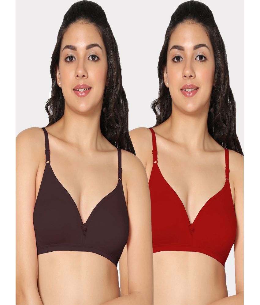     			IN CARE LINGERIE Pack of 2 Cotton Lightly Padded Women's T-Shirt Bra ( Multicolor )