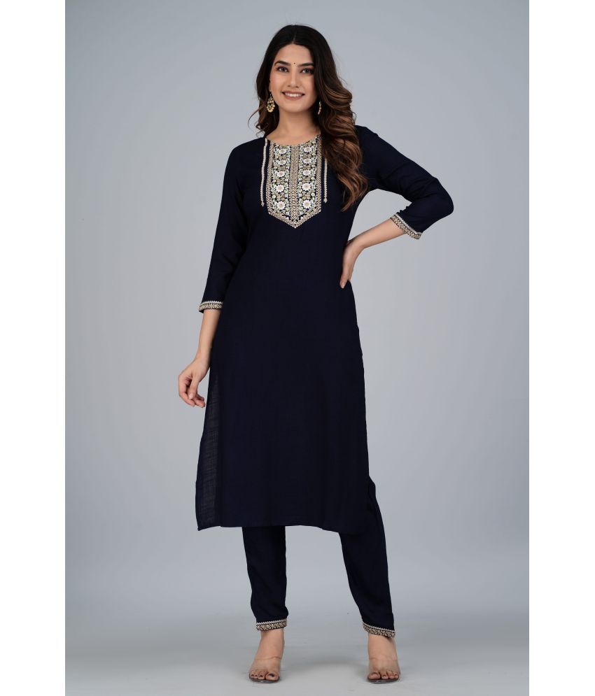     			Mishree Collection - Blue A-line Rayon Women's Stitched Salwar Suit ( Pack of 1 )