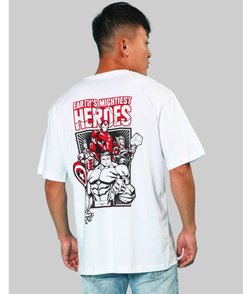     			Veirdo - White Cotton Oversized Fit Men's T-Shirt ( Pack of 1 )