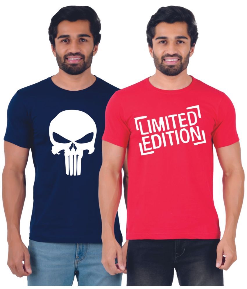     			ferocious - Navy Cotton Regular Fit Men's T-Shirt ( Pack of 2 )