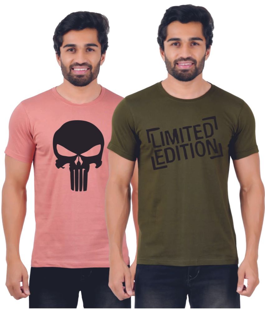     			ferocious Pack of 2 Cotton Regular Fit Men's T-Shirt ( Pink )