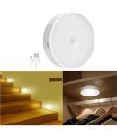 Gatih Motion Sensor Light for Home with USB Charging Wireless Self Adhesive LED Magnetic Motion Activated Light Motion Sensor Rechargeable Light for Wardrobe Bedroom Stairs (1 Piece)