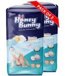 Honey Bunny Pants Diapers XXL-76pcs (Pack of 2) Wetness Indicator,Silky Soft-Bubble sheet (12-25 Kg )