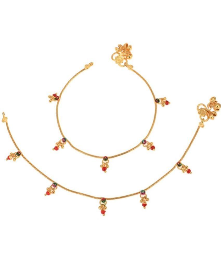     			AanyaCentric - Gold Anklets ( Pack of 1 )