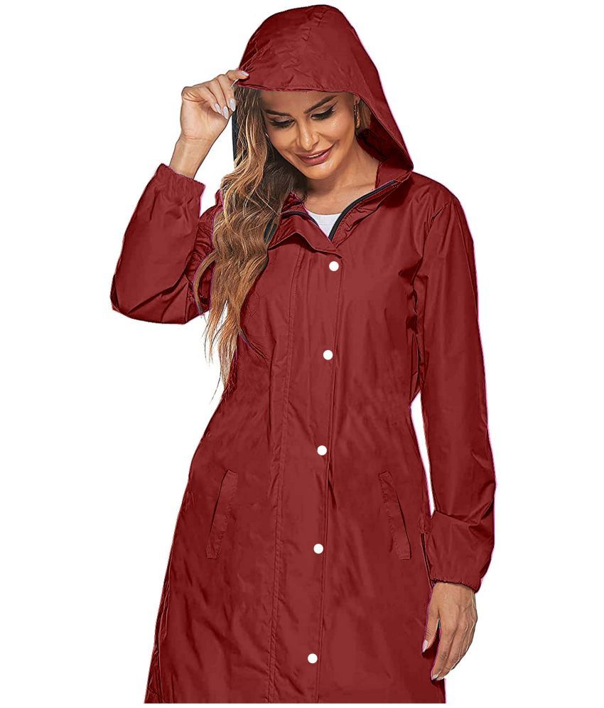     			CAMISON Long Raincoat - Maroon