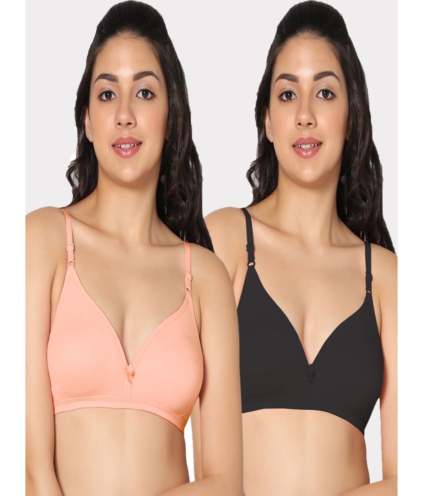     			IN CARE LINGERIE - Multicolor Cotton Lightly Padded Women's T-Shirt Bra ( Pack of 2 )