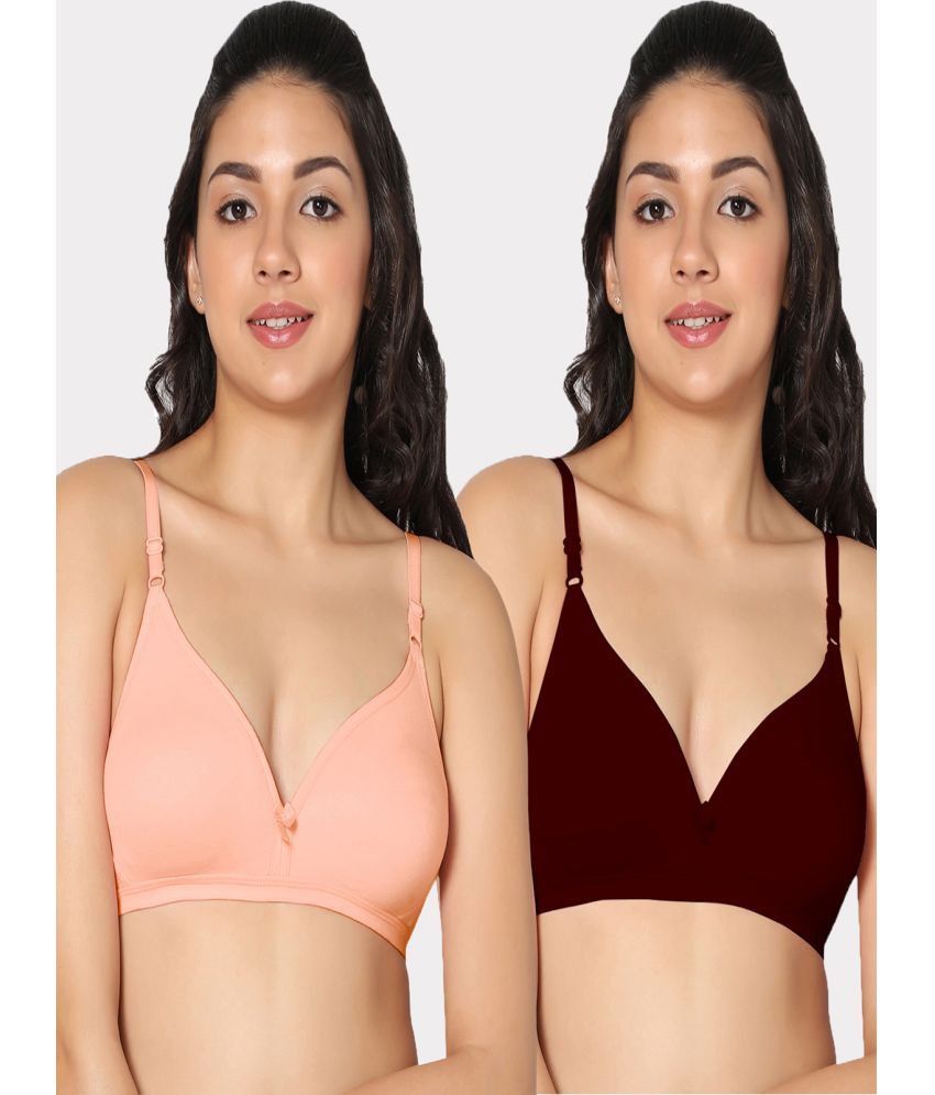     			IN CARE LINGERIE Pack of 2 Cotton Lightly Padded Women's T-Shirt Bra ( Multicolor )