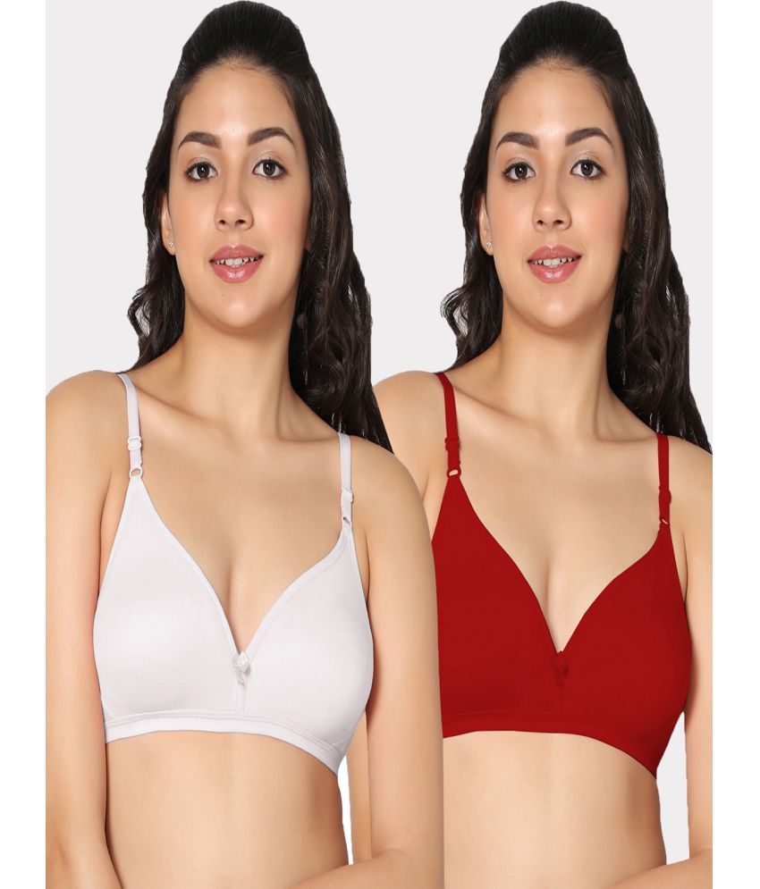     			IN CARE LINGERIE Pack of 2 Cotton Non Padded Women's T-Shirt Bra ( Multicolor )