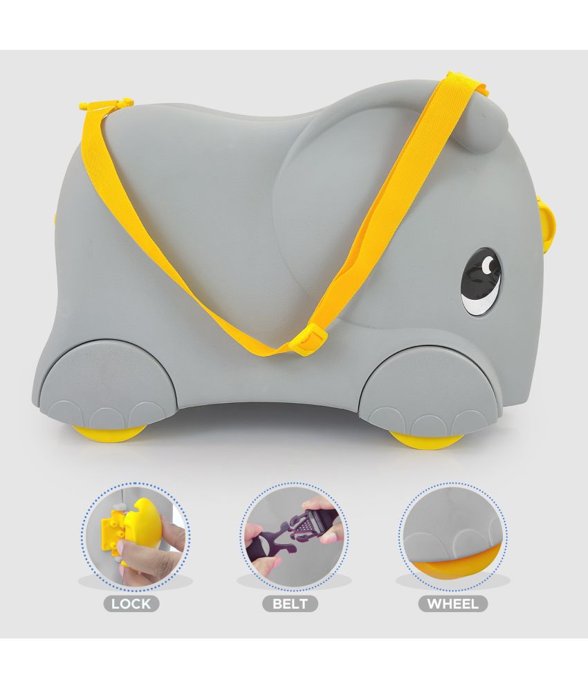    			NHR Kids Ride-on Suitcase Trunkii Toddler Carry-On Hand Luggage Scooter Fun Wheeled Ride-on Suitcase Bag For Child, Children, Unisex Kids(Grey)
