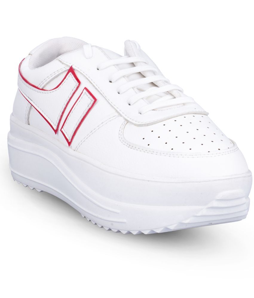     			RapidBox - White Women's Sneakers