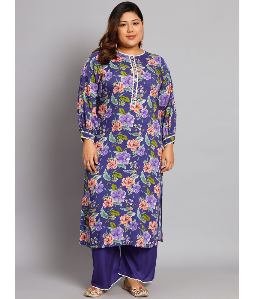     			Tissu - Purple Straight Rayon Women's Stitched Salwar Suit ( Pack of 1 )