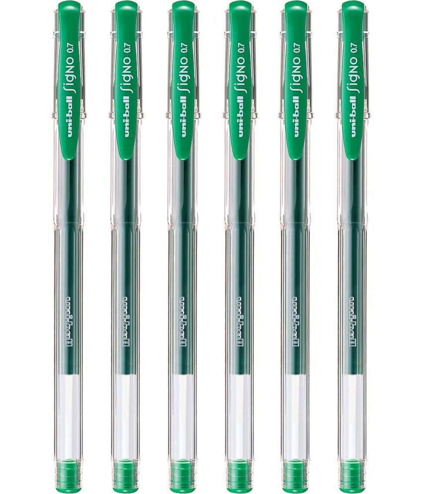     			uni-ball Signo UM100 0.7mm Green Gel Pen (Pack of 6, Green)