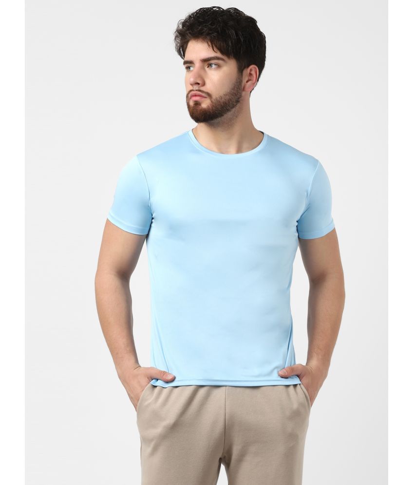     			UrbanMark Men Regular Fit Quick Dry Sports T Shirt-Sky Blue