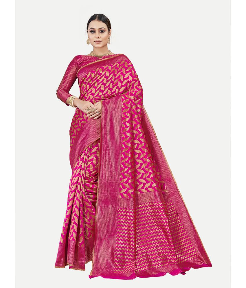     			tavas - Pink Georgette Saree With Blouse Piece ( Pack of 1 )