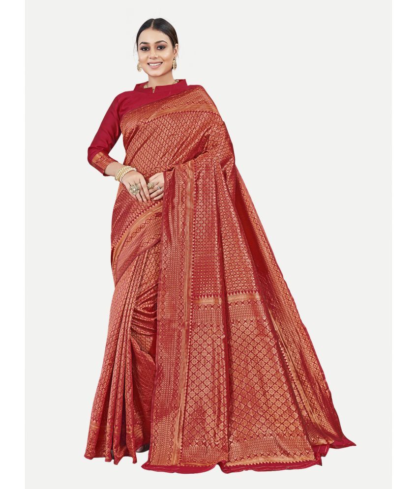     			tavas - Red Georgette Saree With Blouse Piece ( Pack of 1 )