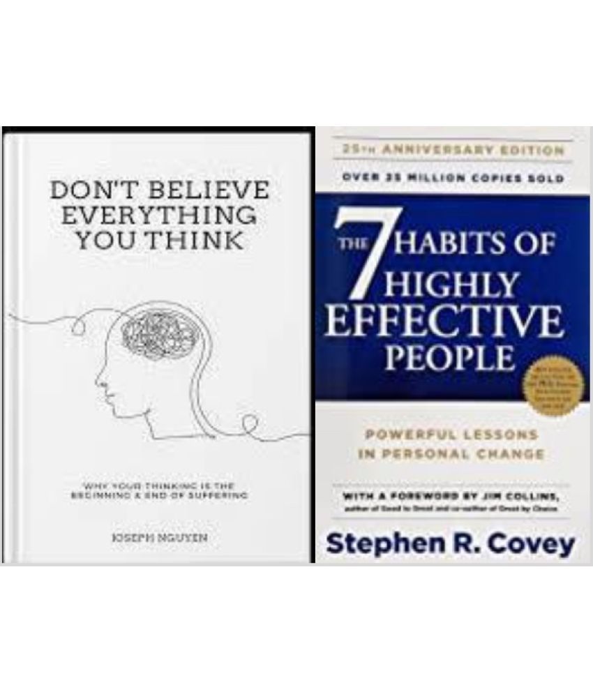     			Combo Of 2 Books : 7 Habits Of Highly Effective People + Don't Believe Everything You Think  (Paperback, Stephen Covey, Joseph Nguyen)