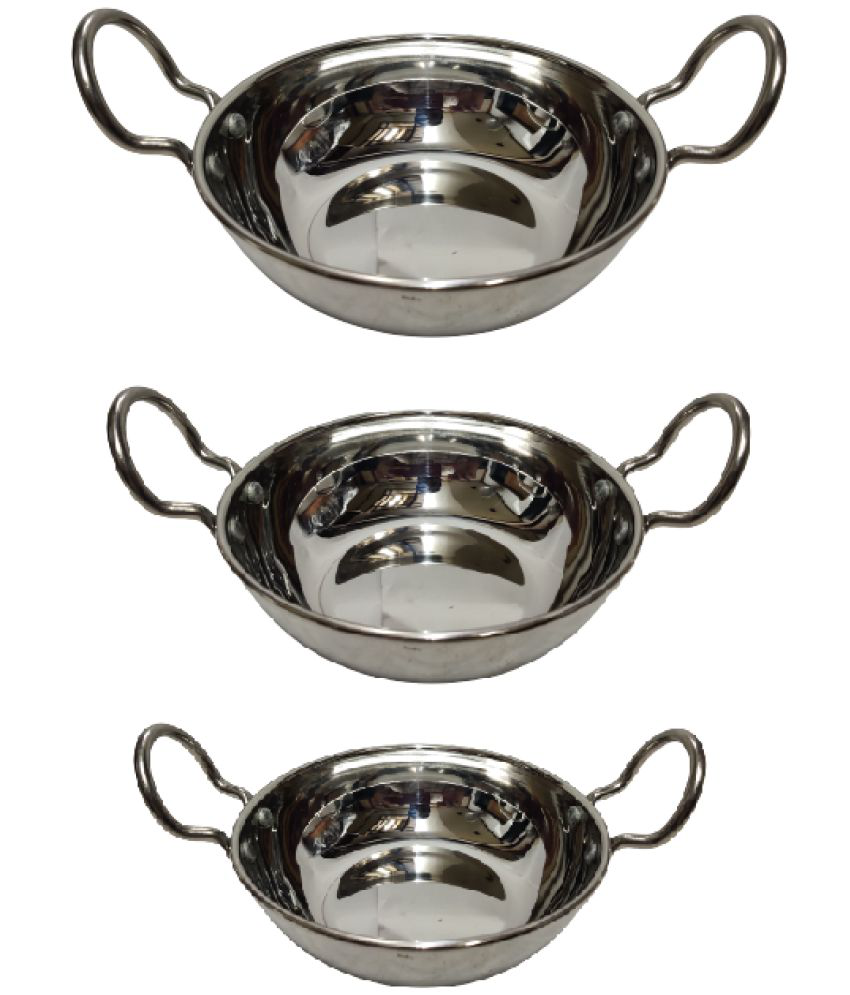     			Dynore - 3 Pcs Serving Bowl Set Stainless Steel Serving Bowl 650 mL ( Set of 3 )