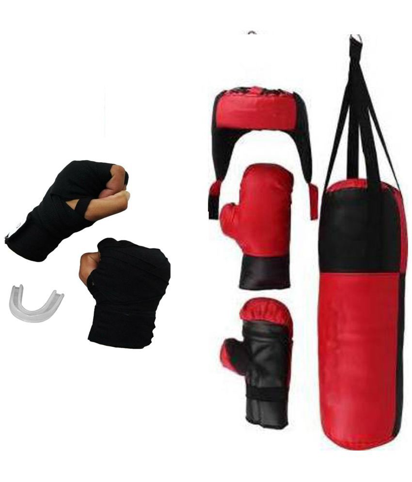     			EmmEmm Super Kids Training Boxing Combo of Boxing Kit, Hand Wraps & Silicone Mouth Guard