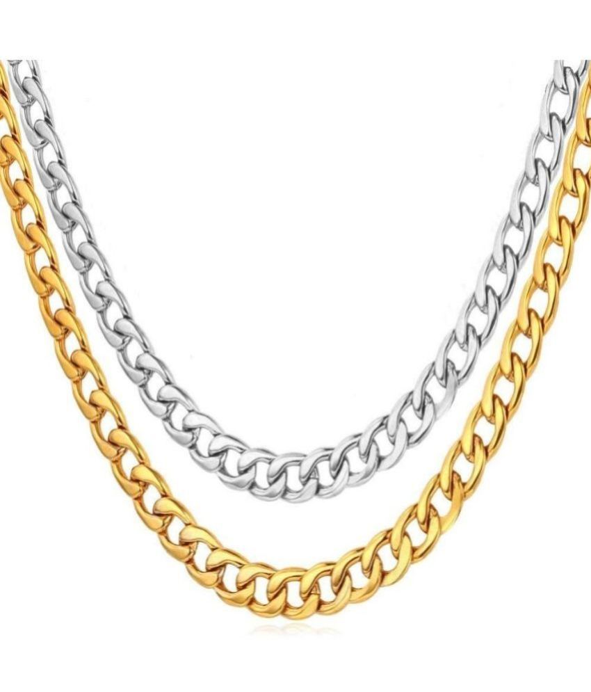     			HEER COLLECTION - Silver Plated Chain ( Pack of 2 )