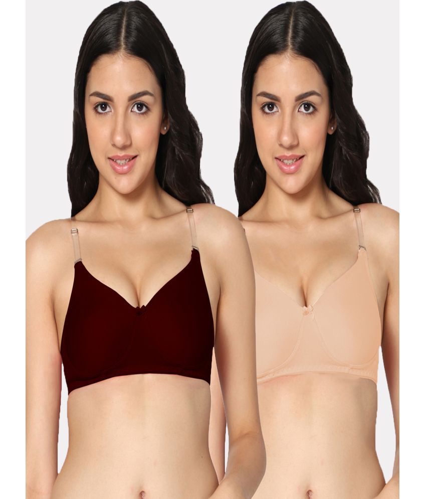     			IN CARE LINGERIE Pack of 2 Cotton Lightly Padded Women's T-Shirt Bra ( Multicolor )