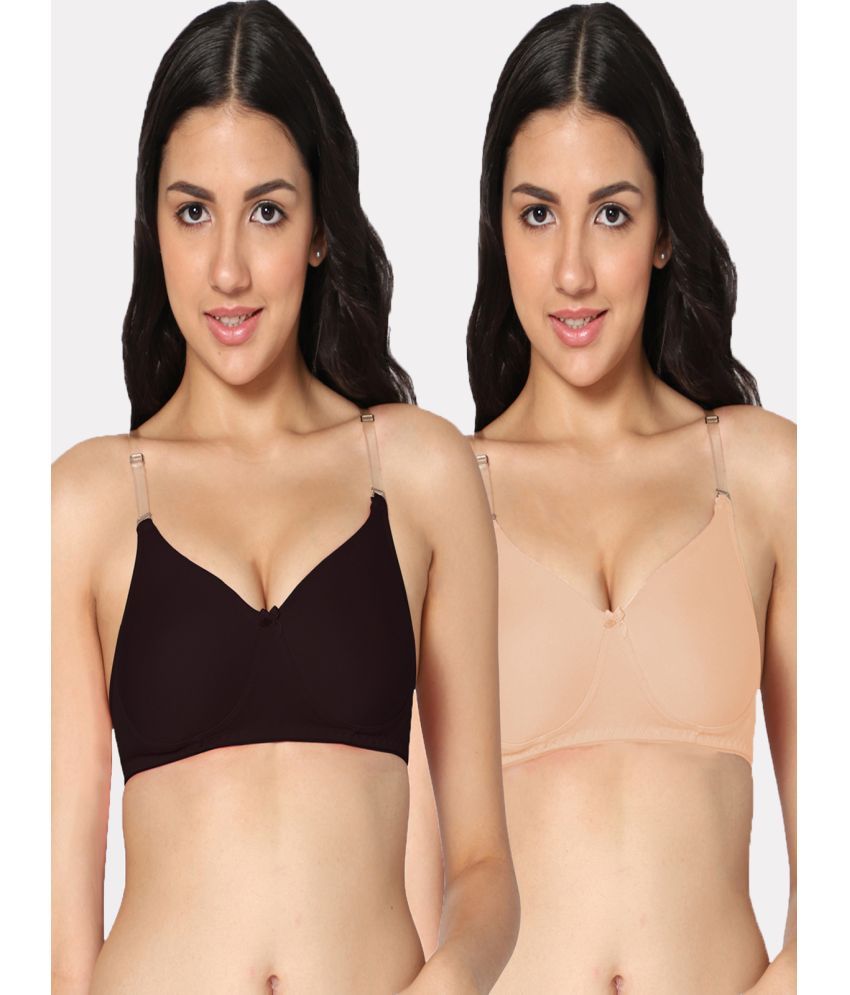     			IN CARE LINGERIE Pack of 2 Cotton Lightly Padded Women's T-Shirt Bra ( Multicolor )