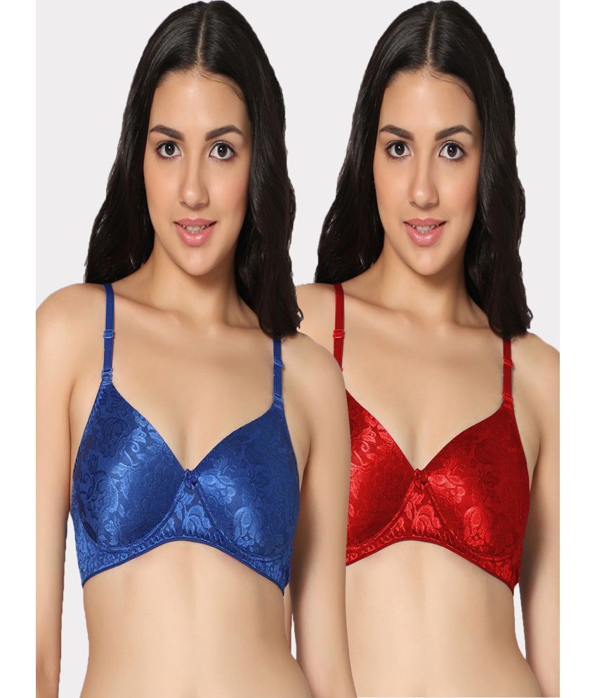     			IN CARE LINGERIE Pack of 2 Polyester Heavily Padded Women's T-Shirt Bra ( Multicolor )