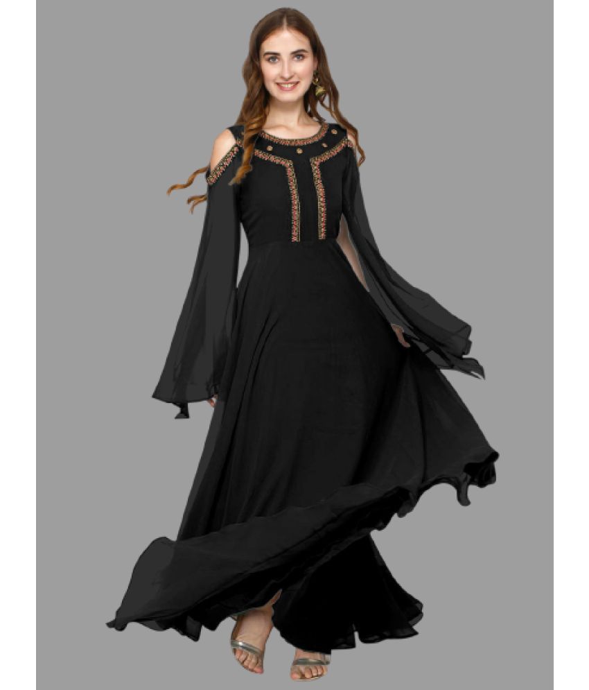     			JASH CREATION - Black Georgette Women's Gown ( Pack of 1 )