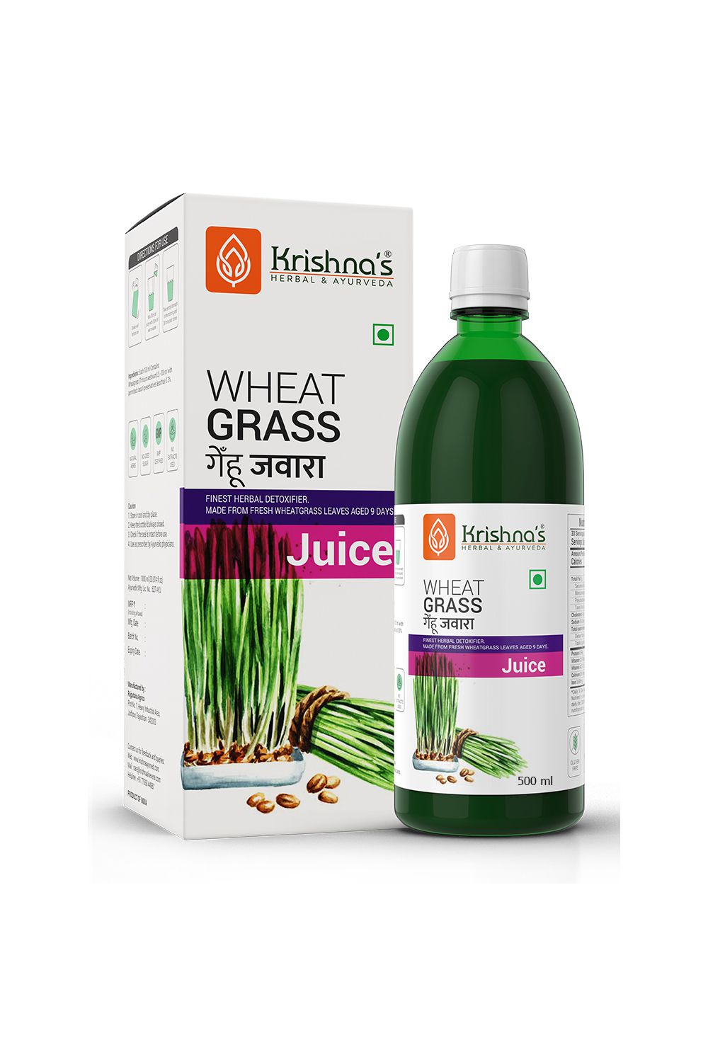     			Krishna's Herbal & Ayurveda Wheatgrass Juice 500 ml