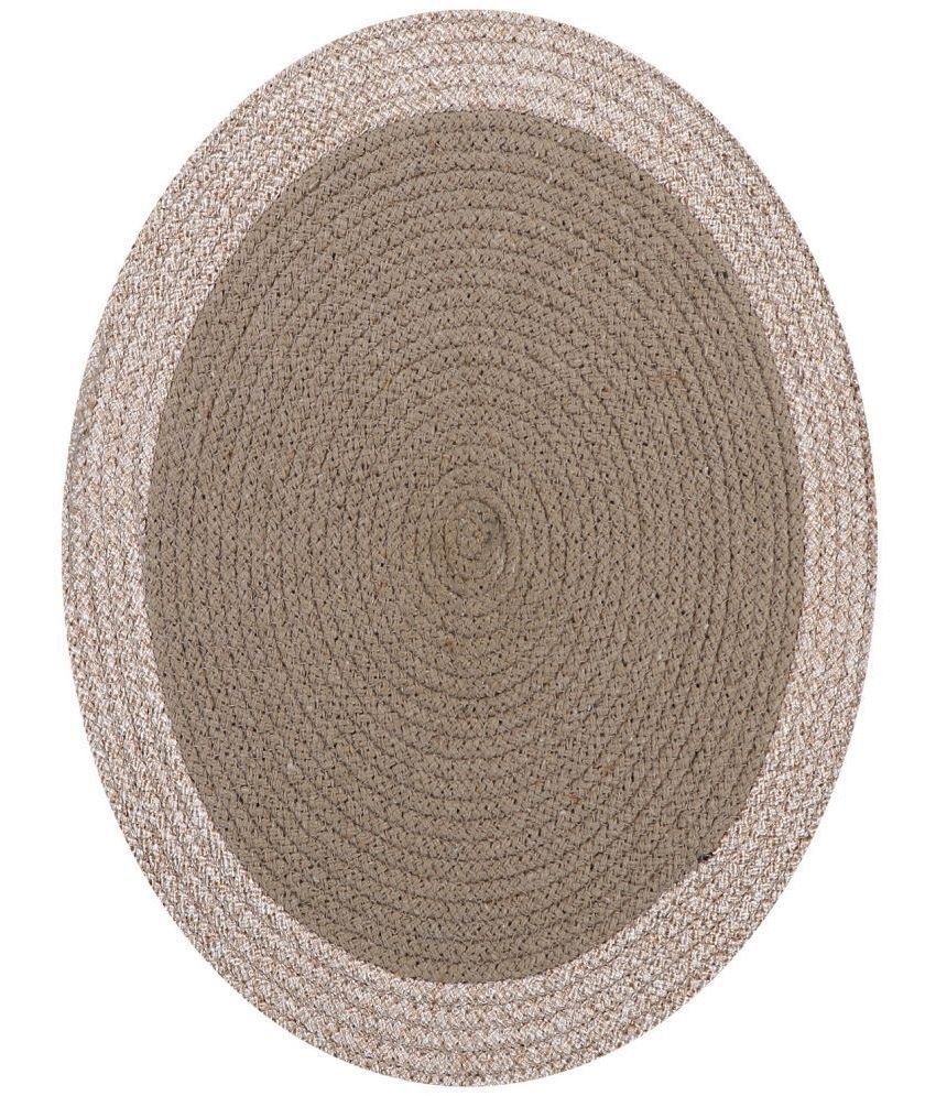     			LADLI JEE Cotton Solid Round Table Mats ( 31 cm x 31 cm ) Pack of 2 - Beige