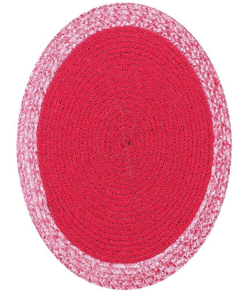     			LADLI JEE Cotton Solid Round Table Mats ( 31 cm x 31 cm ) Pack of 2 - Pink