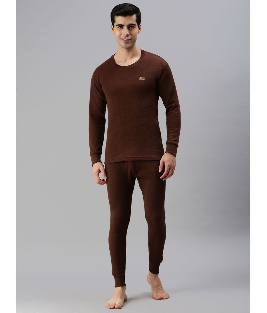     			Lux Cottswool - Brown Cotton Blend Men's Thermal Sets ( Pack of 1 )