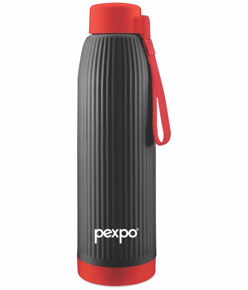     			PEXPO 700 ml PU Insulated 4 Hours Warm And Cold School Kids Bottle (Red, Easy Grip)