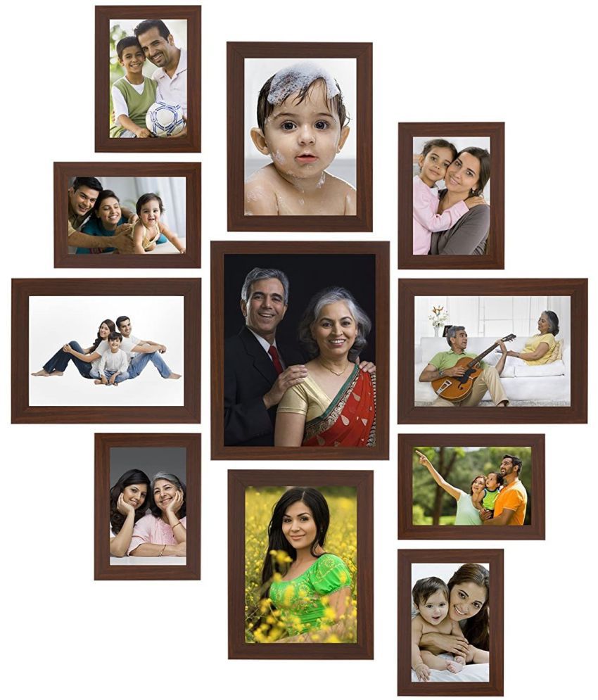     			STUTHI ARTS Wood Wall Hanging Brown Photo Frame Sets - Pack of 1