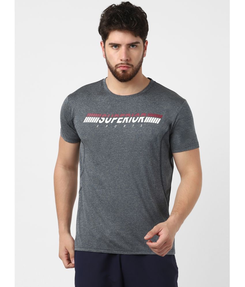     			UrbanMark Men Regular Fit Quick Dry Sports T Shirt-Grey