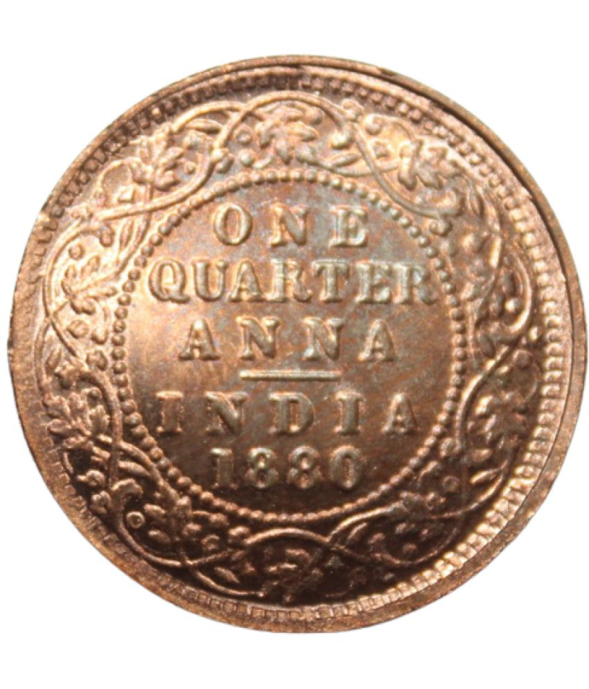     			newWay - 1 Quarter Anna (1880) Victoria Empress British India Collectible Old and Rare 1 Coin Numismatic Coins