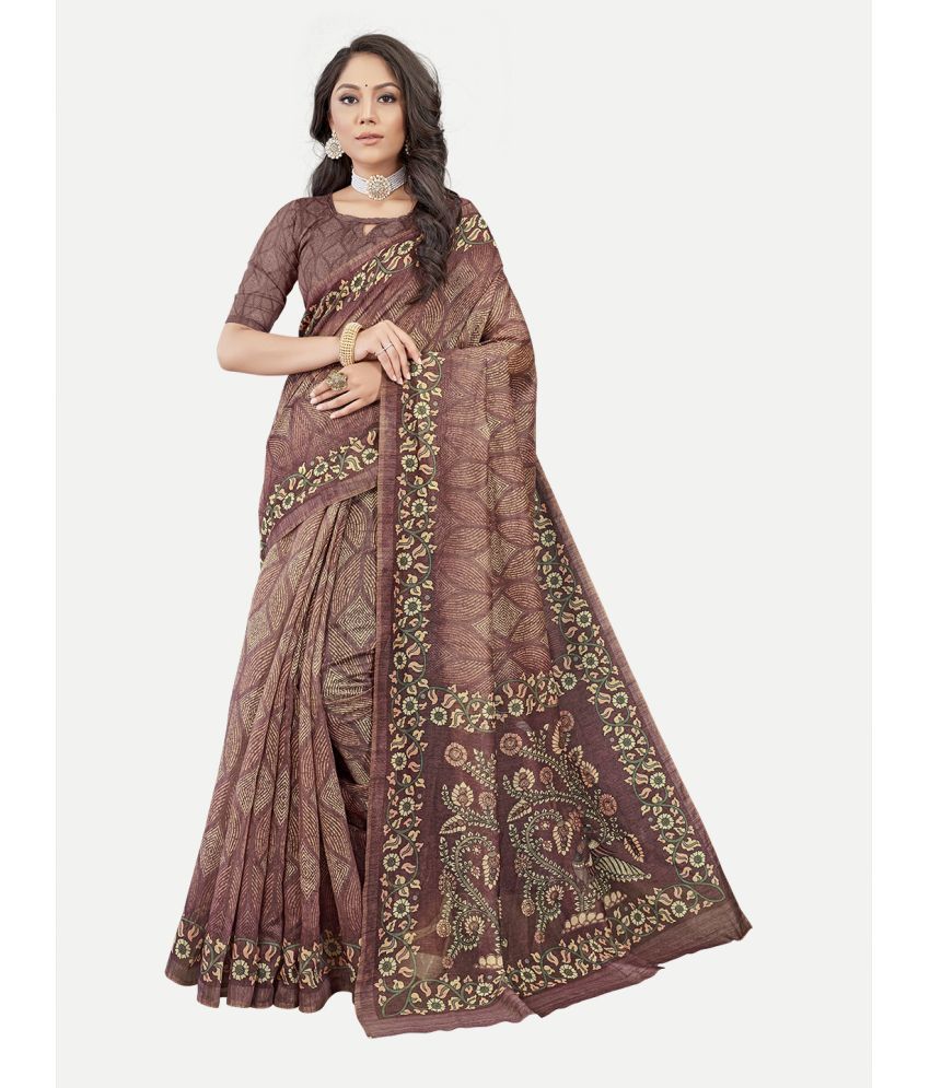     			tavas - Maroon Chanderi Saree With Blouse Piece ( Pack of 1 )