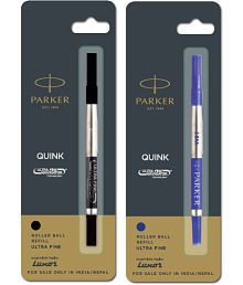 PARKER Ultra Fine Navigator Roller Pen Black 1 Blue 1 Refills Ball Pen Refill (Pack of 2, Black, Blue)