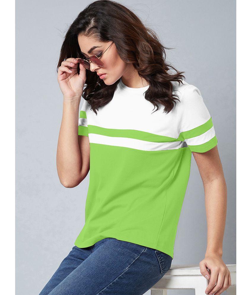     			AUSK - Lime Green Cotton Blend Regular Fit Women's T-Shirt ( Pack of 1 )